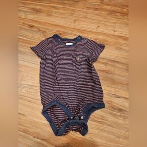 GAP Navy and Orange Striped Baby Bodysuit 12-18 Months
